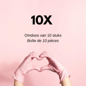 10x nitril poedervrije handschoenen Safe Light, roze, maat S, doos van 100 stuks