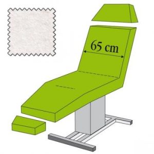 3-delige hoesset voor behandelstoel (hoofd-, stoel- en beendeel), wit