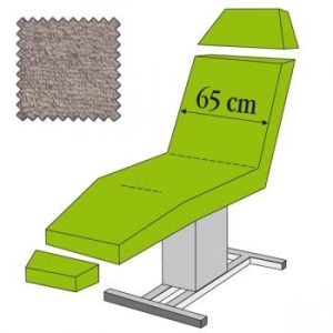 3-delige hoesset voor behandelstoel (hoofd-, stoel- en beendeel), zilvergrijs