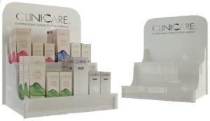 CLINICCARE Counter Display (plexiglass, white) 33x30x40cm