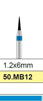 Diamantfrees medium, fissuur spits 1.2 x 6mm
