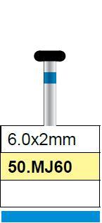 Diamantfrees medium, paddestoel 6.0 x 2mm