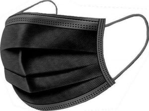 Disposable mondmaskers type 1 - kind, zwart, 3-laags - 50 stuks