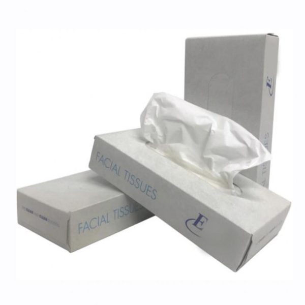 Facial tissues E-label, 2-laags, 20 x 19.5cm, 100 stuks