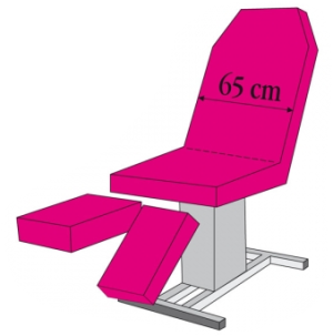 Hoesset voor pedicurezetel, 115-150 x 40-65cm en 2 beendelen, 65x55cm, zwart