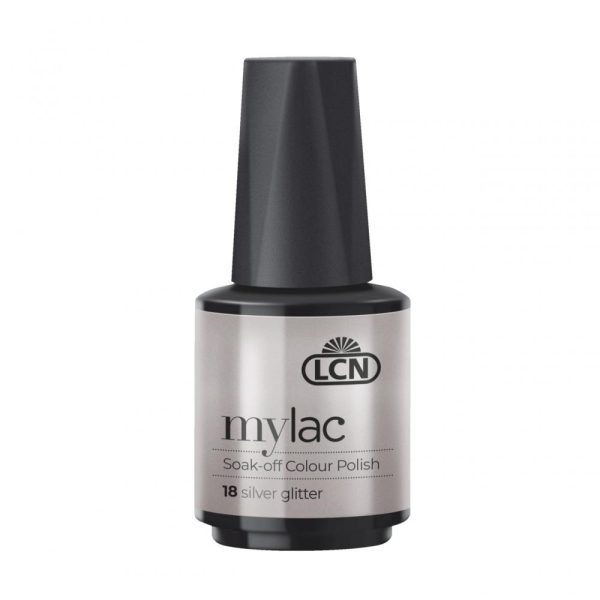 LCN Mylac Soak-Off Colour Polish "Silver Glitter", 10ml