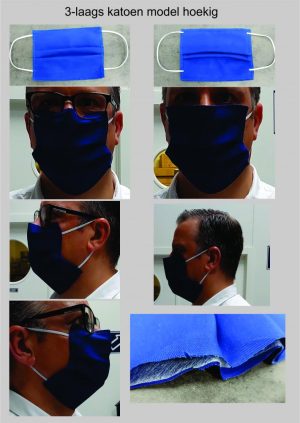 Mondmasker Classic, 3-laags mond-neusbedekking katoen, blauw - ZOLANG DE VOORRAAD STREKT!