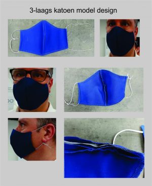 Mondmasker Design, 3-laags mond-neusbedekking katoen, blauw - ZOLANG DE VOORRAAD STREKT!