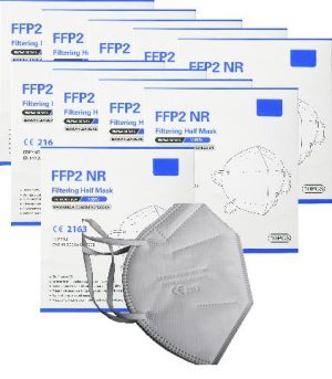 Mondmasker FFP2 - CE - 5-laags individueel verpak, 10 omdozen van 10 stuks