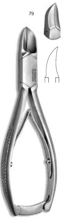 Nageltang hol met dubbele veer en slot, 16cm