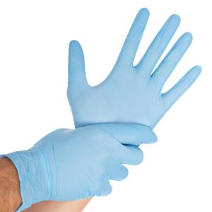 Nitril poedervrije handschoenen Safe Light, blauw, maat XS, doos van 100 stuks