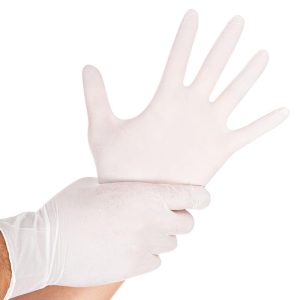 Nitril poedervrije handschoenen Safe Light wit, maat S, doos van 100 stuks