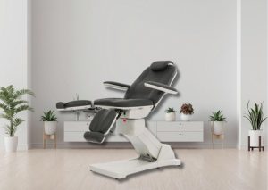 Pedicurestoel Streamline met 3 motoren en 2 gasveren, grijze bekleding