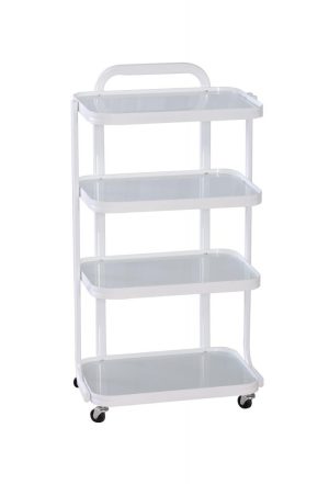 Rolmeubel Larnas met 4 glazen schappen