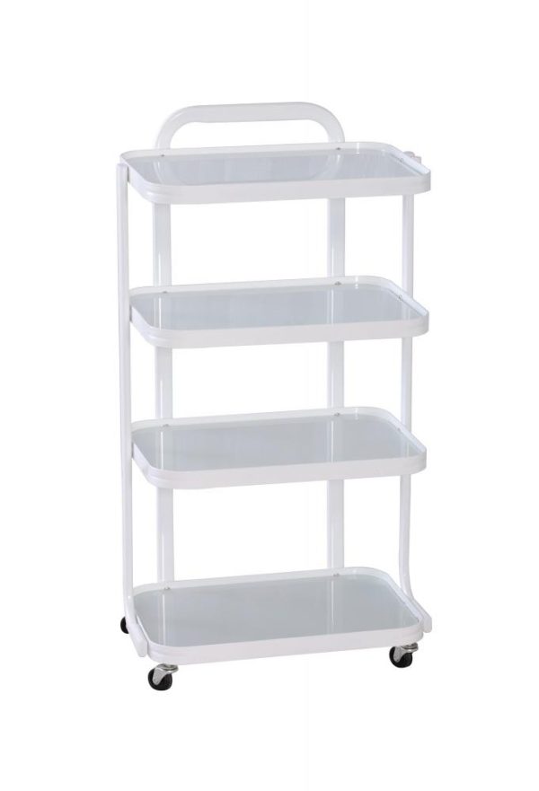 Rolmeubel Larnas met 4 glazen schappen
