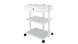 Rolmeubel Vocance Luxe glas met 3 schappen en 1 lade