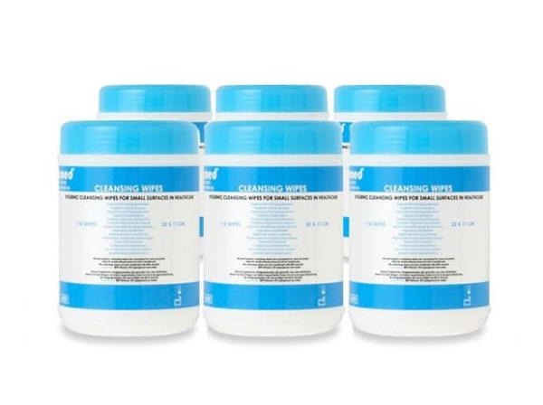 Romed hygienische reinigsdoekjes 20 x 13cm, 6 doosjes van 110 stuks