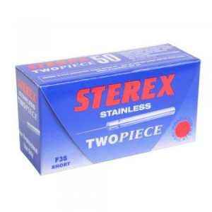 Sterex RVS naalden F2 Short two-piece, 50 stuks steriel