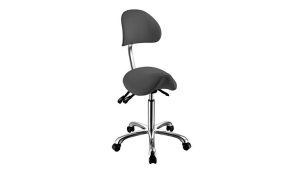 Tabouret Alissas pony met kuiprug, kantelbaar, grijs