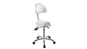 Tabouret Alissas pony met kuiprug, kantelbaar, wit