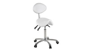 Tabouret Félines met rug, kantelbaar, wit