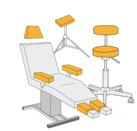 Housse pour tabouret, tête ou partie des jambes, medium, noir
