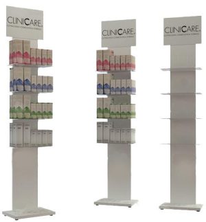 Vloerdisplay CLINICCARE met LED-licht