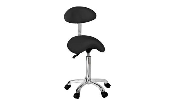 Tabouret Félines regular+ met rug zwart