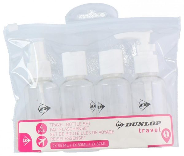 Dunlop set bouteilles de voyage dans sac, 4 pièces (PREMIER VU, PREMIER VENDU)