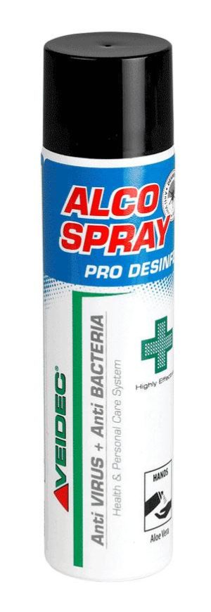 Veidec Alco Spray avec Aloë Vera pour les mains, 75ml