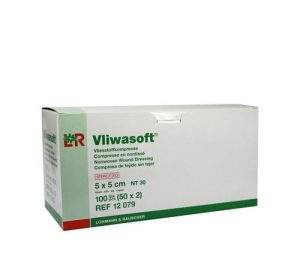Tampons non-woven Vliwasoft, 5 x 5cm, 100 stuks onsteriel