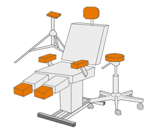 Housse pour tabouret, tête ou partie des jambes, Mini, noir