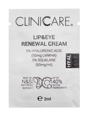 CLINICCARE Hyal+ Lip & Eye Renewal Cream, 2ml sachet