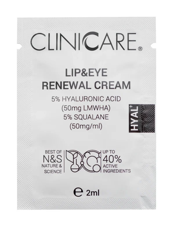 CLINICCARE Hyal+ Lip & Eye Renewal Cream, 2ml sachet