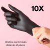 10x nitril poedervrije handschoenen Safe Light, zwart, maat M, doos van 100 stuks