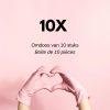 10x nitril poedervrije handschoenen Safe Light, roze, maat S, doos van 100 stuks