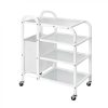 Rolmeubel Vion glas met 4 schappen en wasmandje