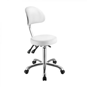 Alissas tabouret ronde avec dossier inclinable, blanc