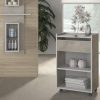 Houten trolley Quadra met 3 legplanken en 1 lade