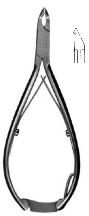 Pince pour la peau avec fermeture 12cm - 2mm, inox