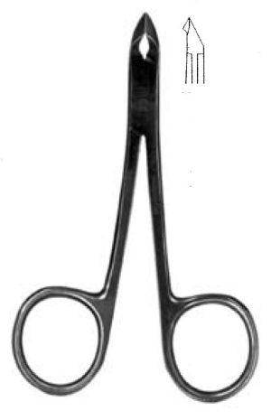 Pince pour la peau, 10cm - 3mm, inox
