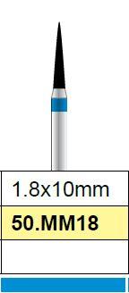 Fraise diamant medium, fissure pointue 1.2 x 10mm