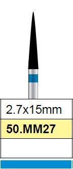 Fraise diamant medium, fissure pointue 2.7 x 15mm