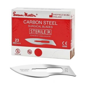 Swann Morton scalpelmesjes, per stuk steriel, rood, nummer 23 - NIET MEER LEVERBAAR!!!