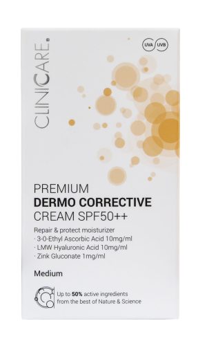 CLINICCARE Premium Dermo Corrective Cream (SPF50) Medium in tube, 35ml