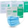 Disposable medisch mondmasker Romed - bacteriefilter 3-laags met oorlussen, 3 dozen à 50 stuks