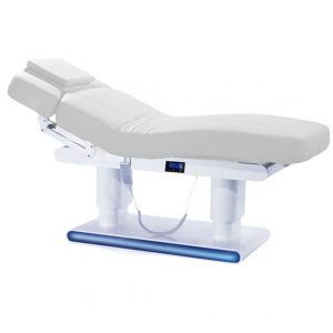 Massagebank Emilia 3.0, grijze matras, verwarming, wegdraaiende armdelen