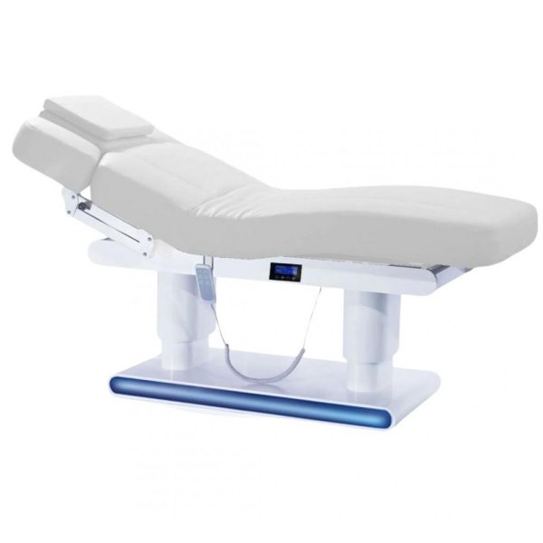 Massagebank Emilia 3.0, grijze matras, verwarming, wegdraaiende armdelen