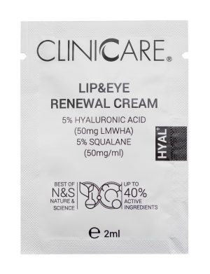 CLINICCARE Hyal+ Lip & Eye Renewal Cream, 2ml sachet