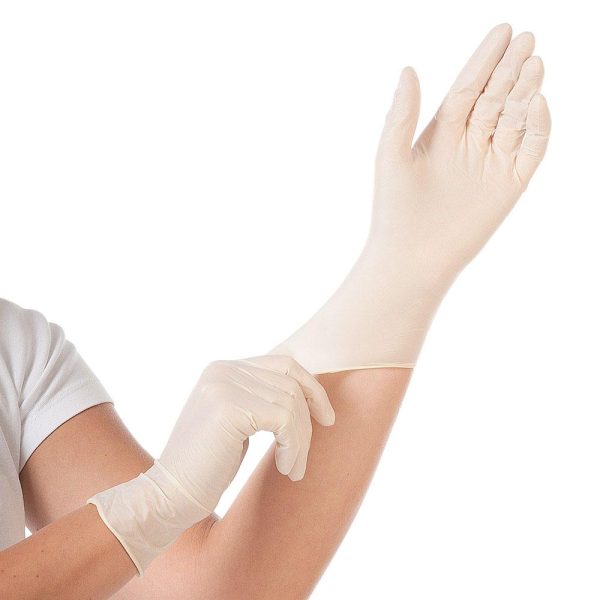 Gants latex sans poudre Safe Grip, blanc, taille XS, boîte de 100 pièces